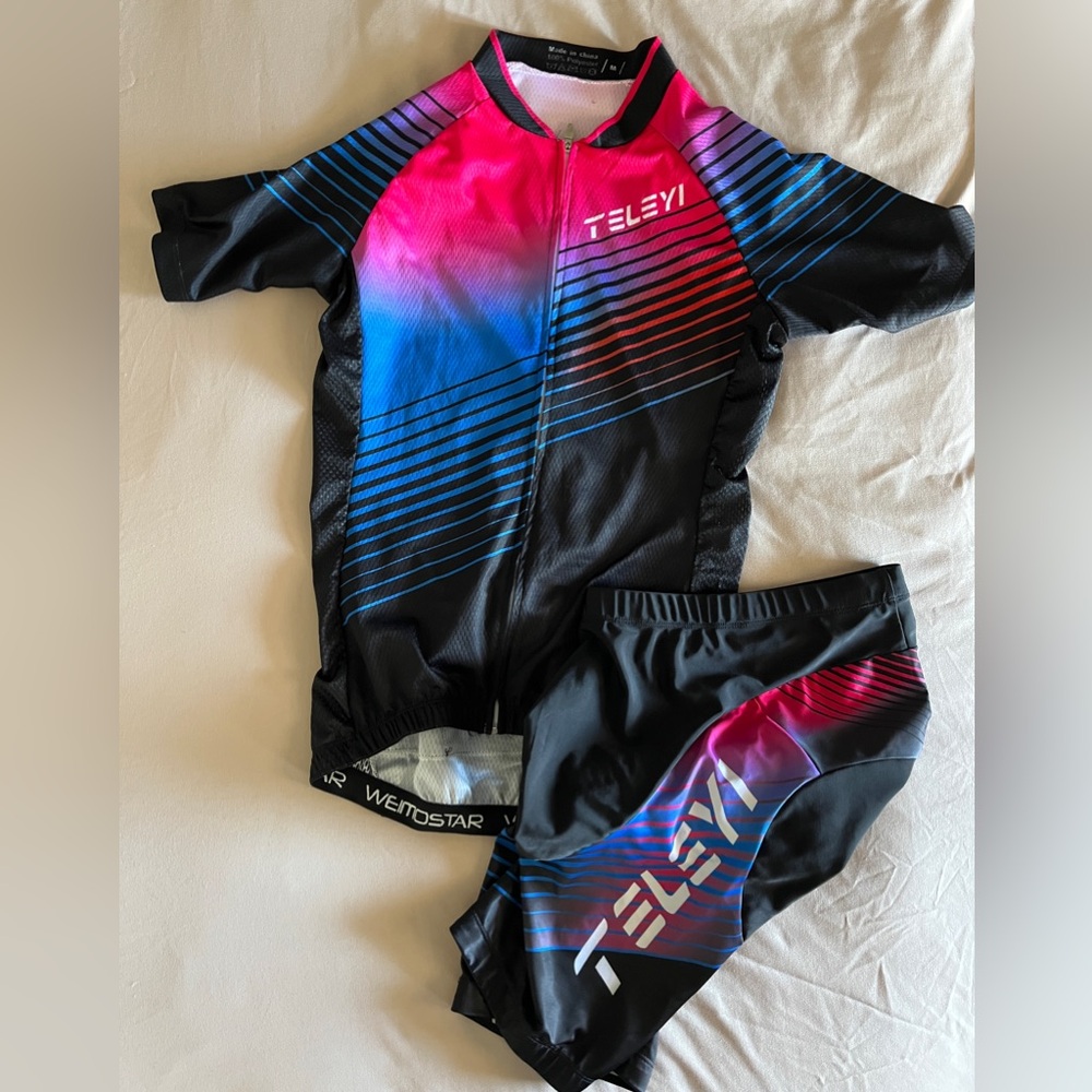 Women's Cycling Jersey - Pink and Blue